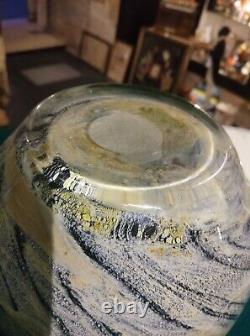 Malta Decorative Glass MDG Boffo Green Globe Vase 1974-78 Studio Art