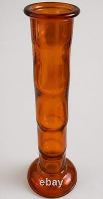 Massive Vintage Amber Glass Vase 55.5cm Tall Heavy Art Glass Spain Retro