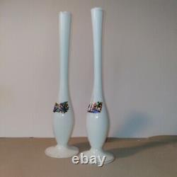 Matching Vases Italy Limone and Bardolino hand-painted gold-trim brikhouse