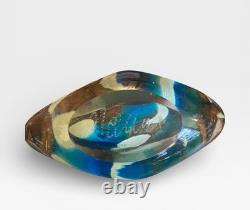 Mdina Eric Dobson 1970s'Tiger' Lollipop Art Glass Vase 20cm Malta