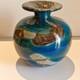 Mdina Glass Vase Signed Malta Blue Seascape Studio Art Glass Vintage 60s 70s Hea