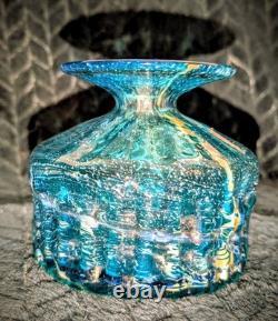 Mdina of Malta 5.5 Inches Wide 5 Inches Tall Harris Design Blown Ripple Glass