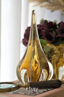 Medium Fenix Drop Glass Centerpiece Colored Hand Blown Murano-Style Art Glass. V