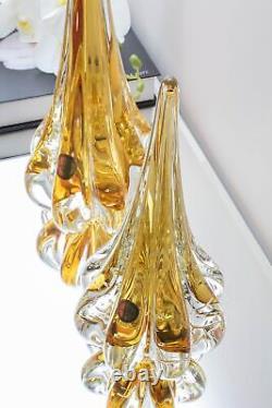 Medium Fenix Drop Glass Centerpiece Colored Hand Blown Murano-Style Art Glass. V