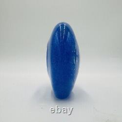 Michael Nourot Art Glass Vintage Blue Vase Perfume Bottle MCM 1980 Paperweight