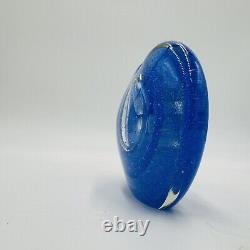 Michael Nourot Art Glass Vintage Blue Vase Perfume Bottle MCM 1980 Paperweight