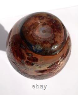 Mid 20th Century Silver Sterling Overlay Art Glass Vase 60s