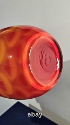 Mid Century 1960s Art Glass Vase By Elme Glasbruk Of Sweden Carl-Olof Borgarp