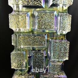 Mid Century Art Glass Iridescent Vase by Jiri Zejmon Rudolfova Hut Sklo Union