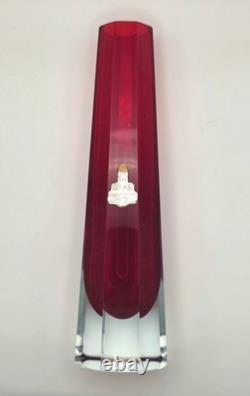 Mid Century Flavio Poli Murano Sommerso Glass Vase Red Seguso Vetri d'Arte 1950s