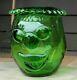 Mid Century Modern Mcm Blenko Green Clown Face Vase Glass Art Joel Myers Design