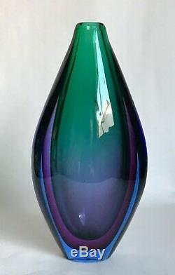 Mid-Century Modern Murano Seguso Flavio Poli Teardrop Art Glass Vase