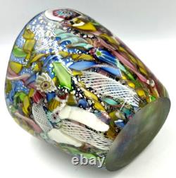 Mid Century Murano AVEM Art Glass Vase Gold Fleck 1950s Bizantino'Tutti Frutti