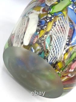 Mid Century Murano AVEM Art Glass Vase Gold Fleck 1950s Bizantino'Tutti Frutti