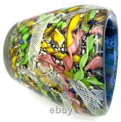 Mid Century Murano AVEM Art Glass Vase Gold Fleck 1950s Bizantino'Tutti Frutti