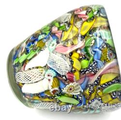 Mid Century Murano AVEM Art Glass Vase Gold Fleck 1950s Bizantino'Tutti Frutti