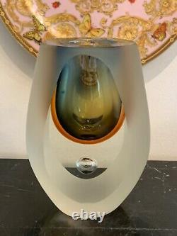 Mid Century Murano Flavio Poli Sommerso Seguso Tear Drop Art Glass Vase