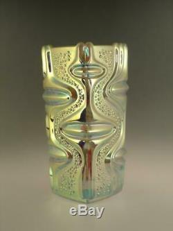Mid Century Space Age Vase Iridescent Art Glass Czech Sklo Peceny 1970s Vintage