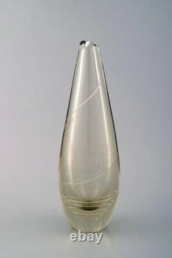 Mikko Helander for Humppila Lasi. Finnish art glass. Spiral decorated vase