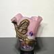 Misu Coman Design Romanian Art Glass Vase Bronze Metal Overlay Signed