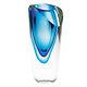 Modern Murano Style Art Glass Colorful Centerpiece Azure Art Glass Vase 7 Inches