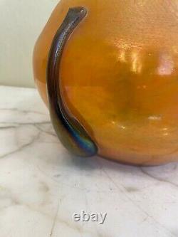 Modern Orange Hand-Blown Glass Centerpiece/Vase