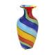 Modern Rainbow Murano Style Art Glass Decorative Vase In Urn Shape 8.5 Inch