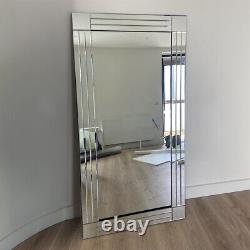 Molly Extra Large All Glass Full Length Bevelled Leaner Wall Mirror 174cm x 85cm