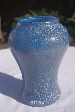 Monart Art Deco Vase Surface Decorated Blue Paisley Shawl Shape FA, Size VI
