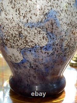Monumental 17 Tall Muller Freres Luneville Art Glass Vase SIGNED Stunning Art