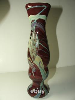 Morris Glass handcrafted art glass vase with pontil 10