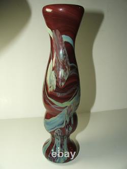 Morris Glass handcrafted art glass vase with pontil 10