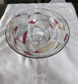 Mosaic Abstract Decorated Multicolour Glasswear Set, Clear Glass