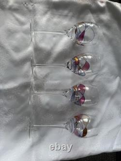 Mosaic Abstract Decorated Multicolour Glasswear Set, Clear Glass