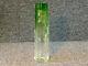 Moser Karlsbad Floral Green Intaglio Cut Art Glass Vase Made In Czechoslovakia