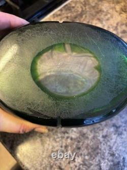 Moser Karlsbad green Glass Vase Collectable Vintage