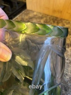 Moser Karlsbad green Glass Vase Collectable Vintage