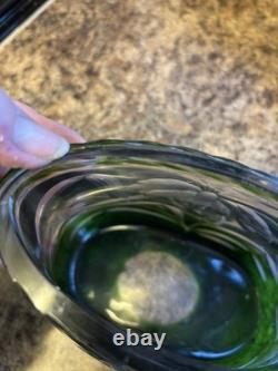 Moser Karlsbad green Glass Vase Collectable Vintage