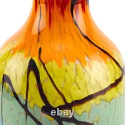 Mouth Blown Art Glass Urn Shape Decorative Vase Tabletop Centerpiece Décor 11 in