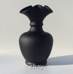 Mt. Washington Black Satin Art Glass Vase