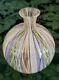 Muarno Salviati Artisti Barovier Venetian Silver Leaf Ribbon Art Glass Vase Rare