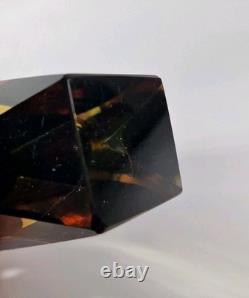 Murano 1960s Space Age Faceted Sommerso Vase Vintage Flavio Poli Block Glass