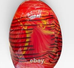 Murano Art Glass Vase Filigrana Red& Black Swirl In Lino Tagliapietra Style 27cm