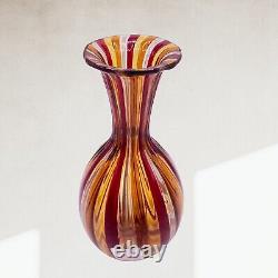 Murano Art Glass Vase Vetro Artistico Bud Vase Circus Stripped 5.5T 1.75W