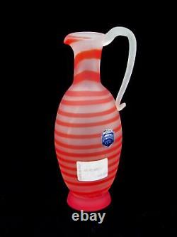 Murano Cenedese Art Glass Striped Scavo Studio Vase Antonio Da Ros & Labels