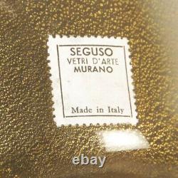 Murano Glas Vase Seguso Vetri D´Arte Goldstaub ca. 1950 rund Italien glass