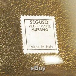 Murano Glas Vase Seguso Vetri D´Arte Goldstaub ca. 1950 rund Italien glass