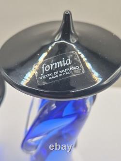 Murano Glass Formia Asian Figurines Signed Numbered 273/500 Cobalt Blue Vintage