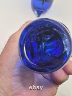 Murano Glass Formia Asian Figurines Signed Numbered 273/500 Cobalt Blue Vintage