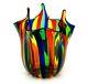 Murano Handblown Filigrana Stripes Italian Art Glass Vase Fulvio Bianconi